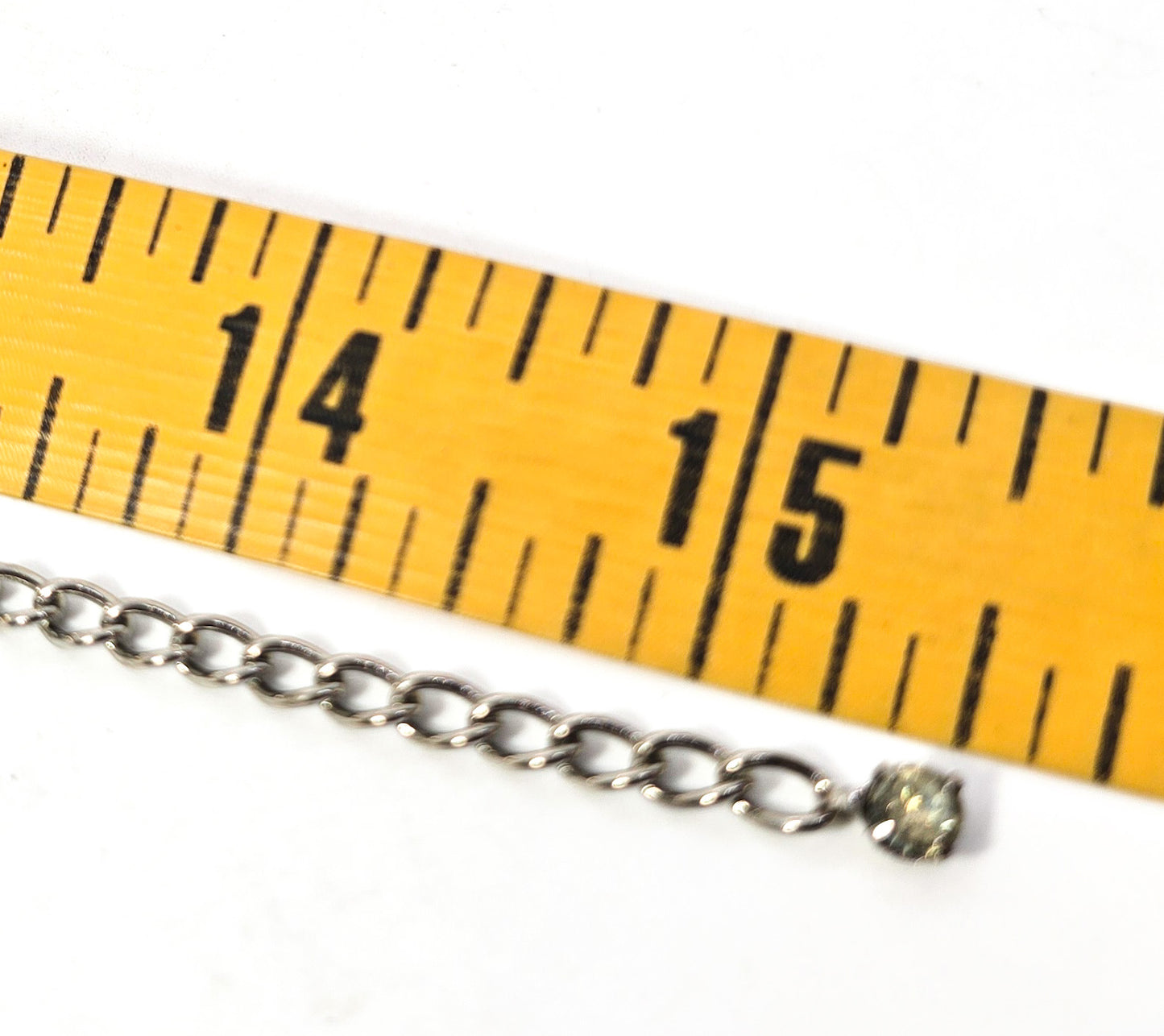 Clear Square cut rhinestone chain vintage mid century choker necklace