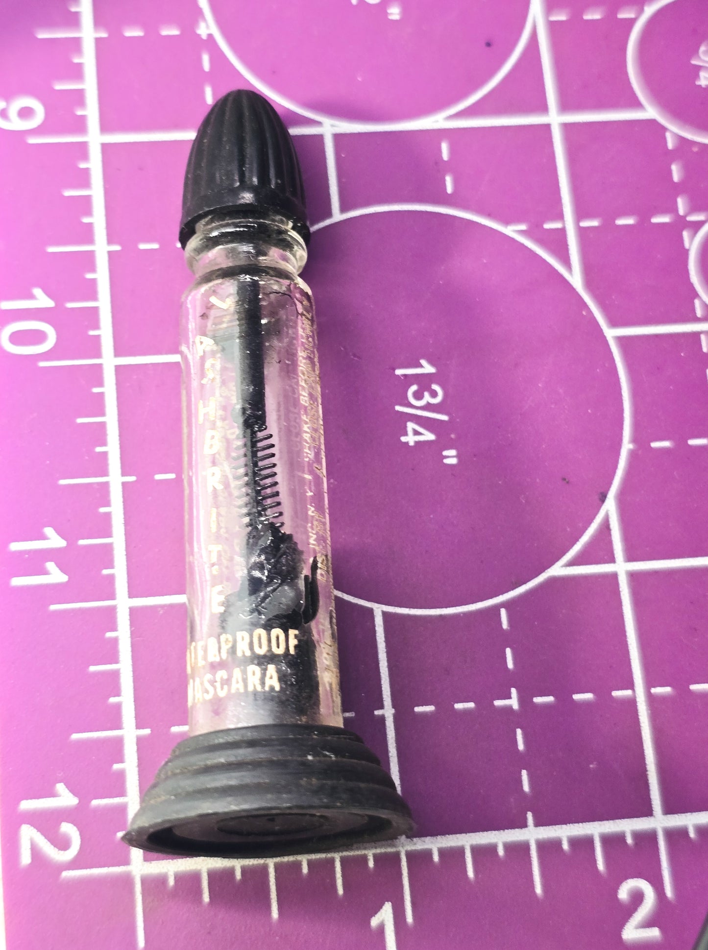 Lashbrite vintage glass bottle mascara make-up with wand applicator brush