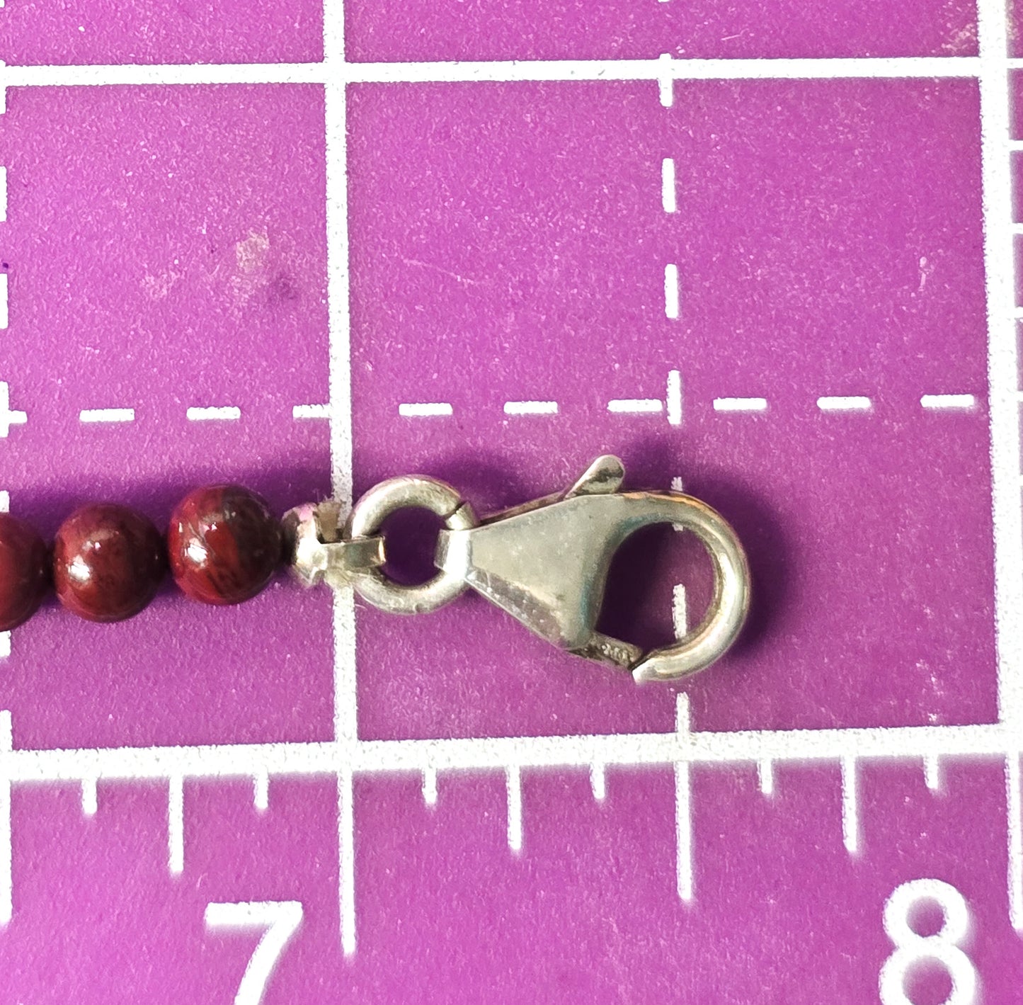 Mookaite beaded 4mm gemstone sterling silver bar link tennis bracelet