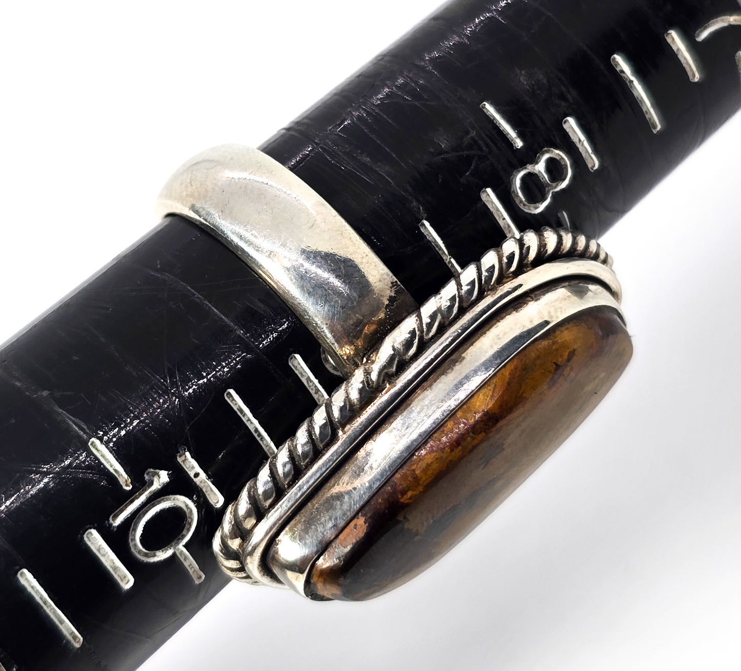 Brown Pietersite Gemstone Large Brown sterling silver gemstone ring size 9