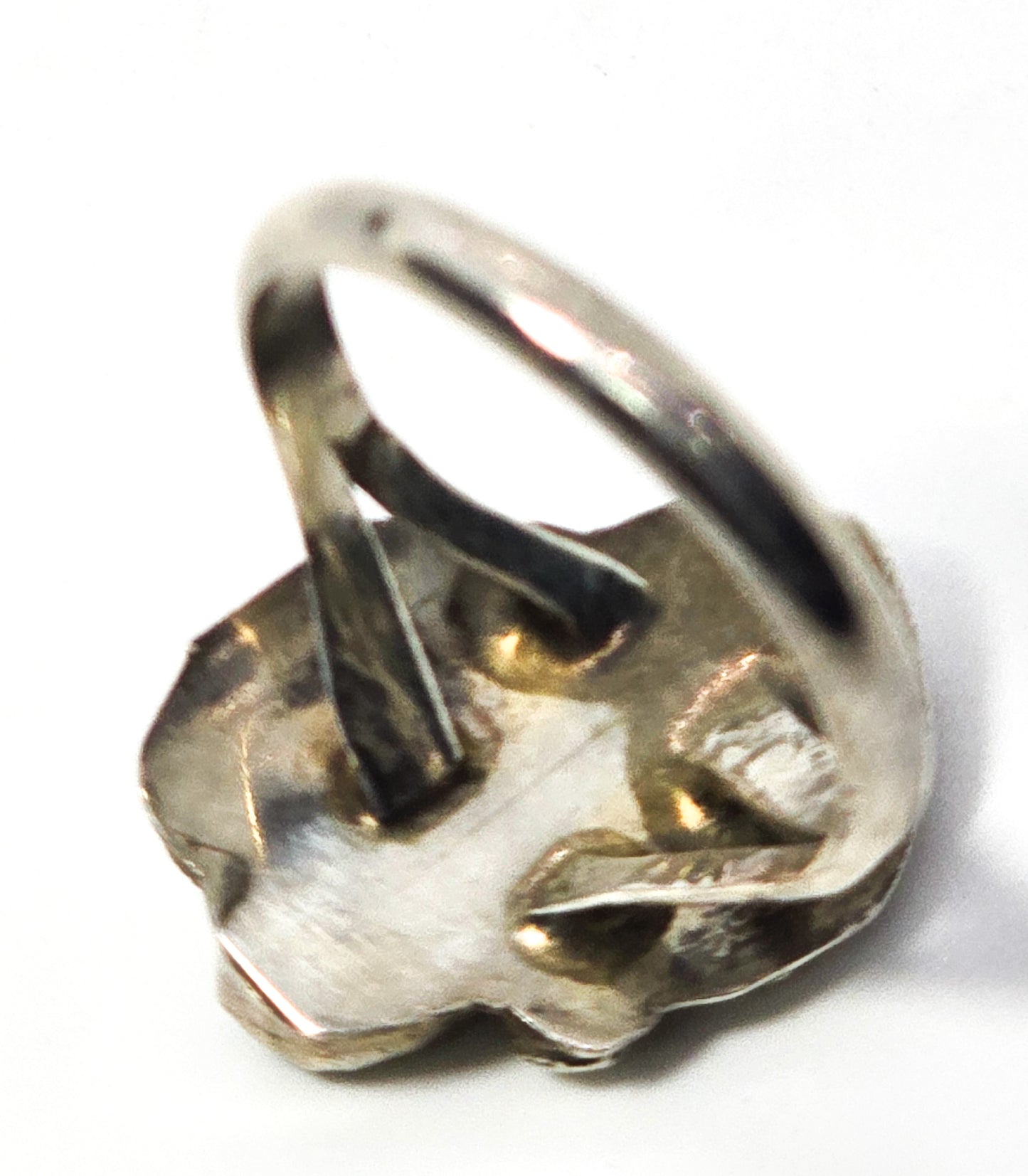 Navajo Double Black Onyx Feather sterling silver Native American vintage ring size 8