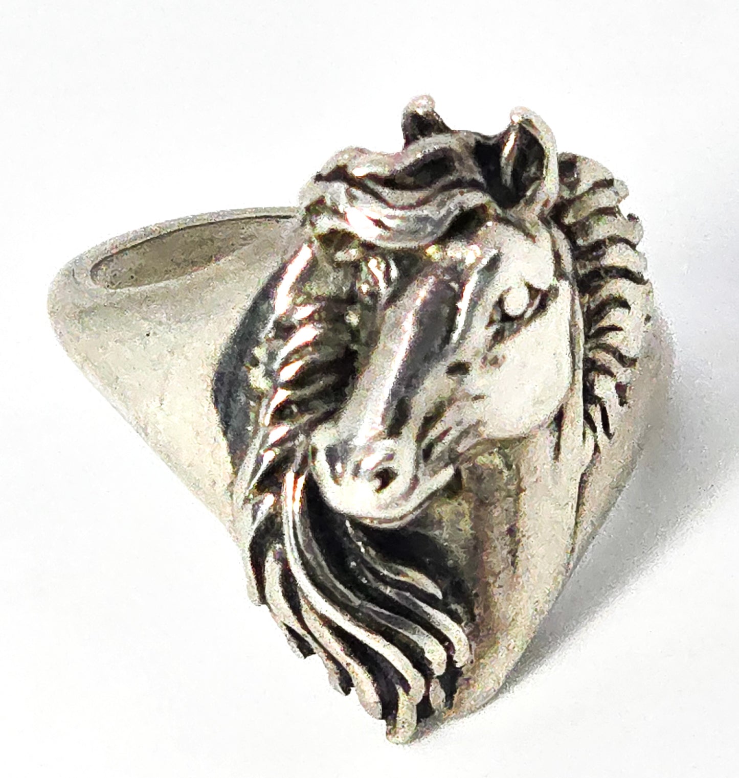 Horse Cowgirl Rodeo cloud sterling vintage sterling silver Equestrian ring size 8.5