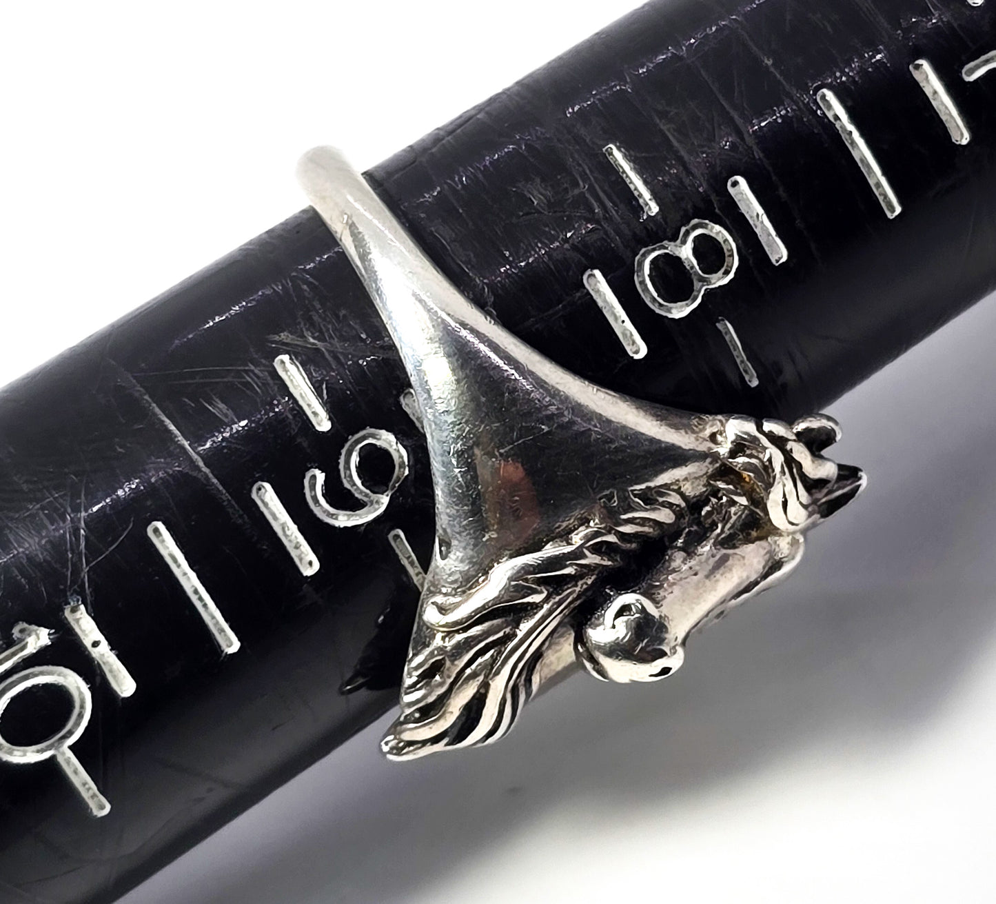 Horse Cowgirl Rodeo cloud sterling vintage sterling silver Equestrian ring size 8.5