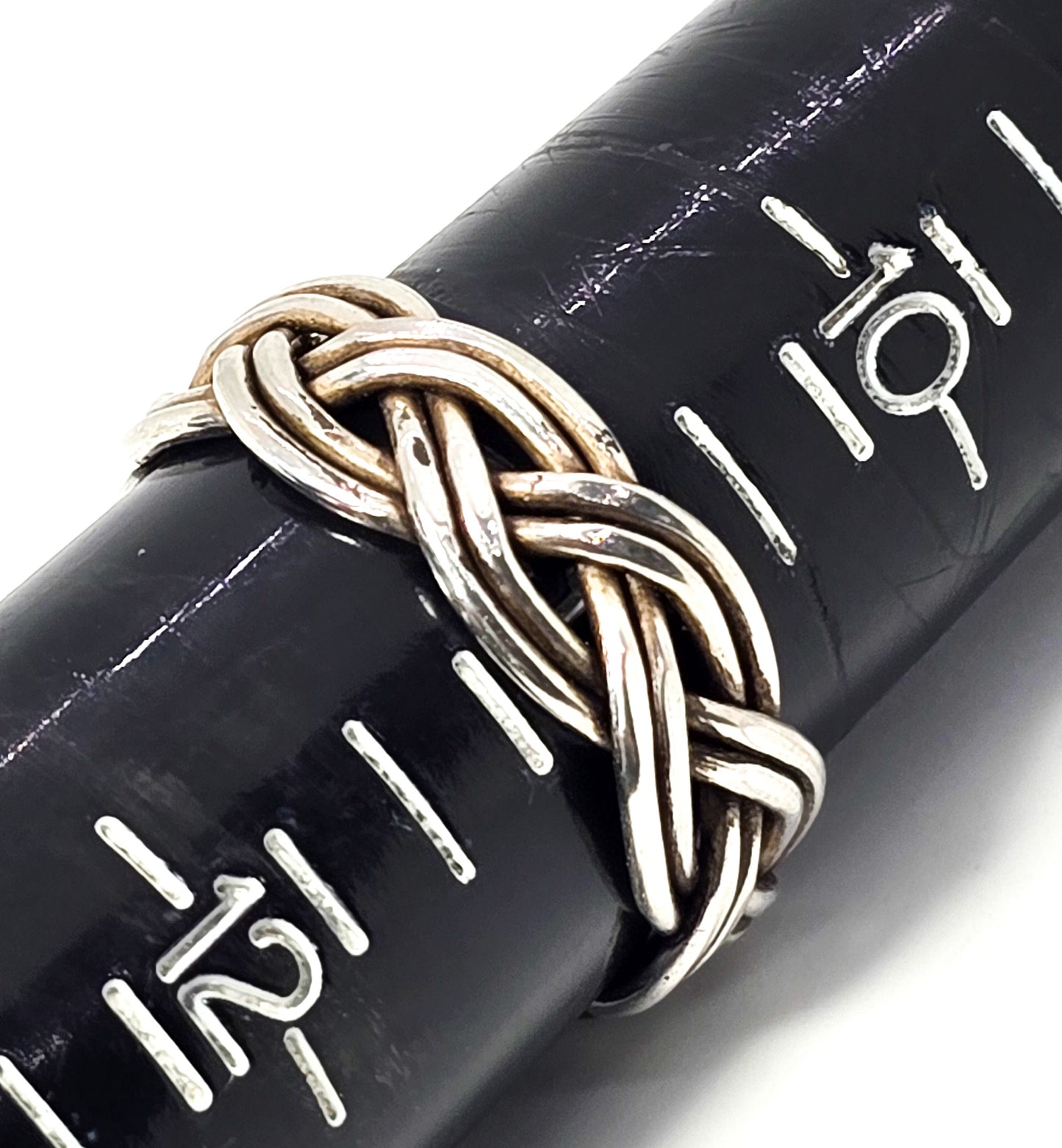 Viking braided vintage sterling silver Celtic wedding sweetheart ring band size 11