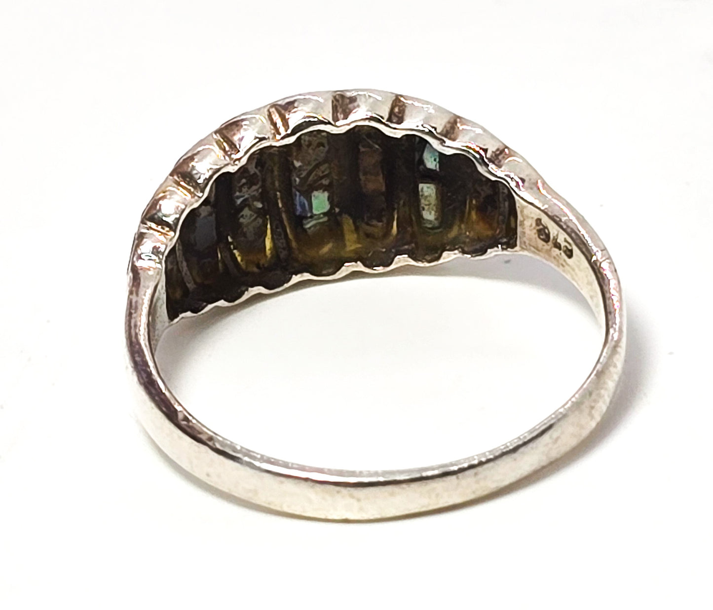 Abalone Paua Southwestern inlay vintage sterling silver ring size 8.5