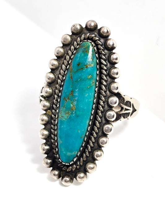 Pacific Jewelry Company Turquoise Southwestern vintage sterling silver ring size 8.5