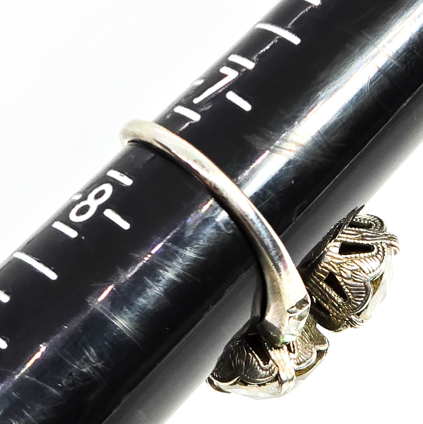 Uncas Art Deco double paste bypass antique sterling silver ring size 7.5