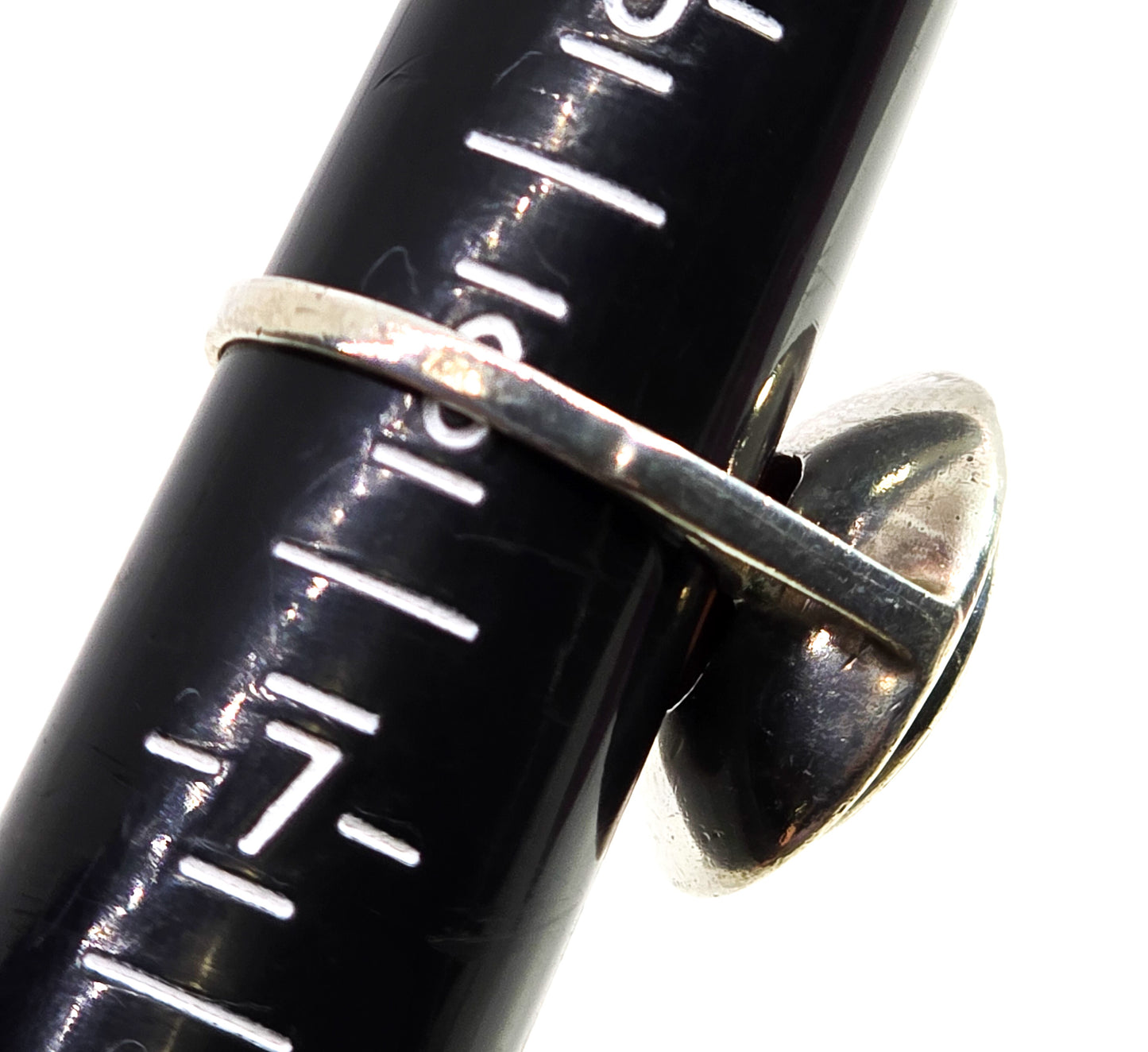 rhodochrosite modernist pink gemstone vintage sterling silver ring size 6