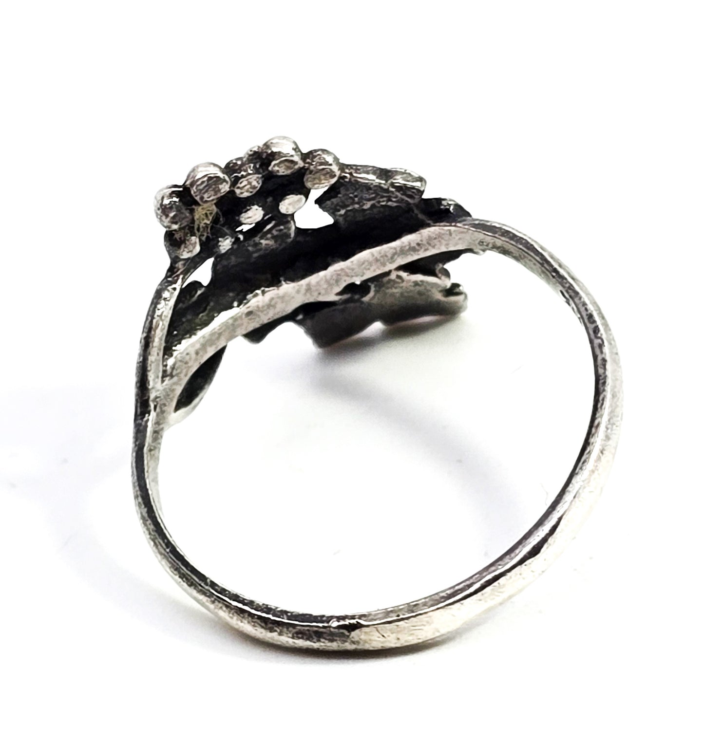 Grape cluster Victorian antique handcrafted sterling silver petite small ring size 5