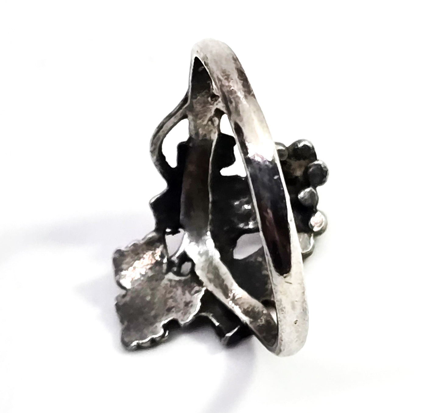 Grape cluster Victorian antique handcrafted sterling silver petite small ring size 5