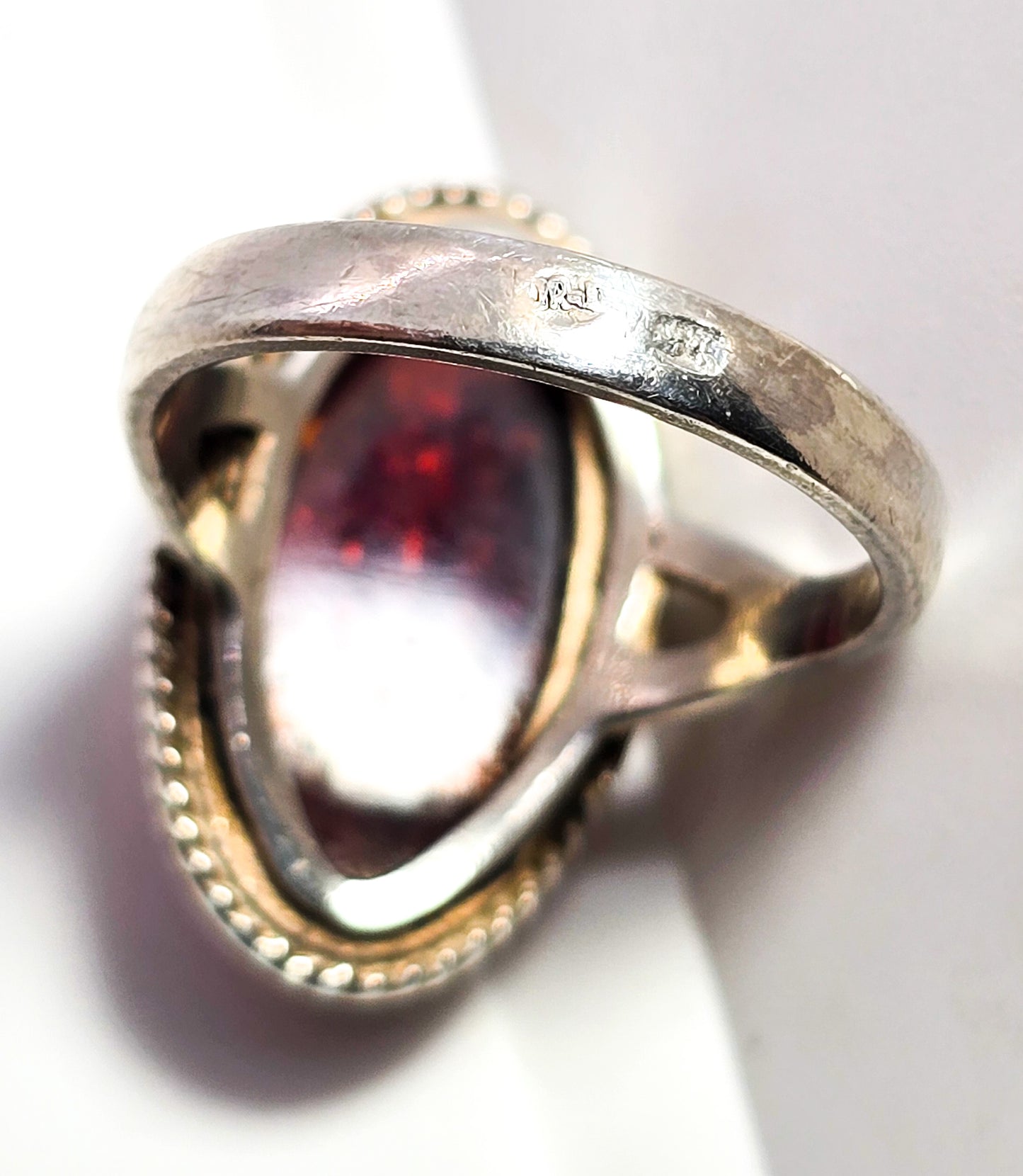 Baltic Amber Large vintage Polish Gdansk sterling silver ring size 7.5