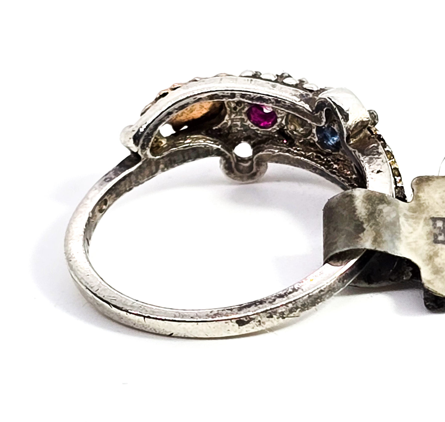 Mt Rushmore Black Hills Gold curved vine and leaf ring sterling silver 12k gold ring size 6.5