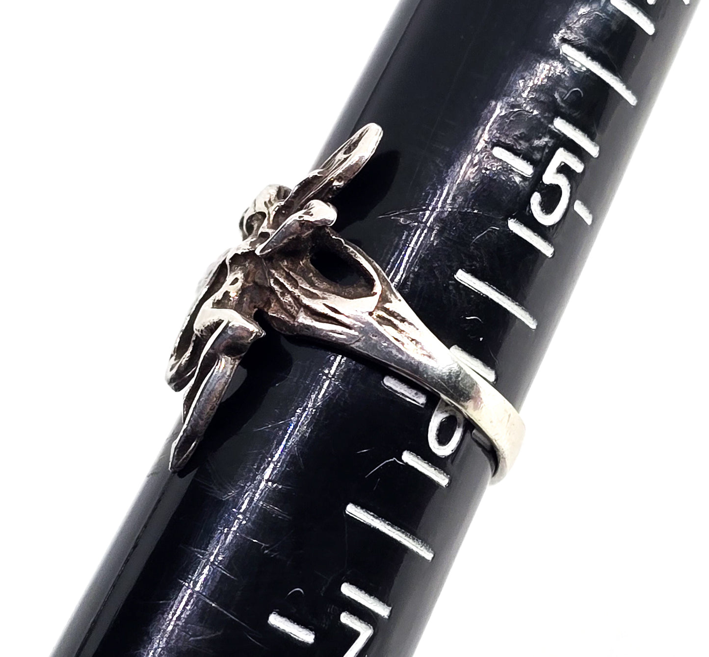 Art Nouveau style Fairy sprite princess nymph vintage sterling silver ring size 6
