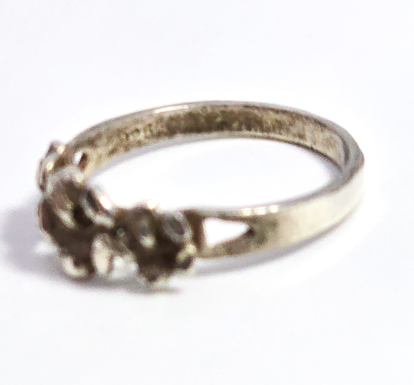 Frangipani Plumeria three flower sterling silver vintage flower ring band size 8