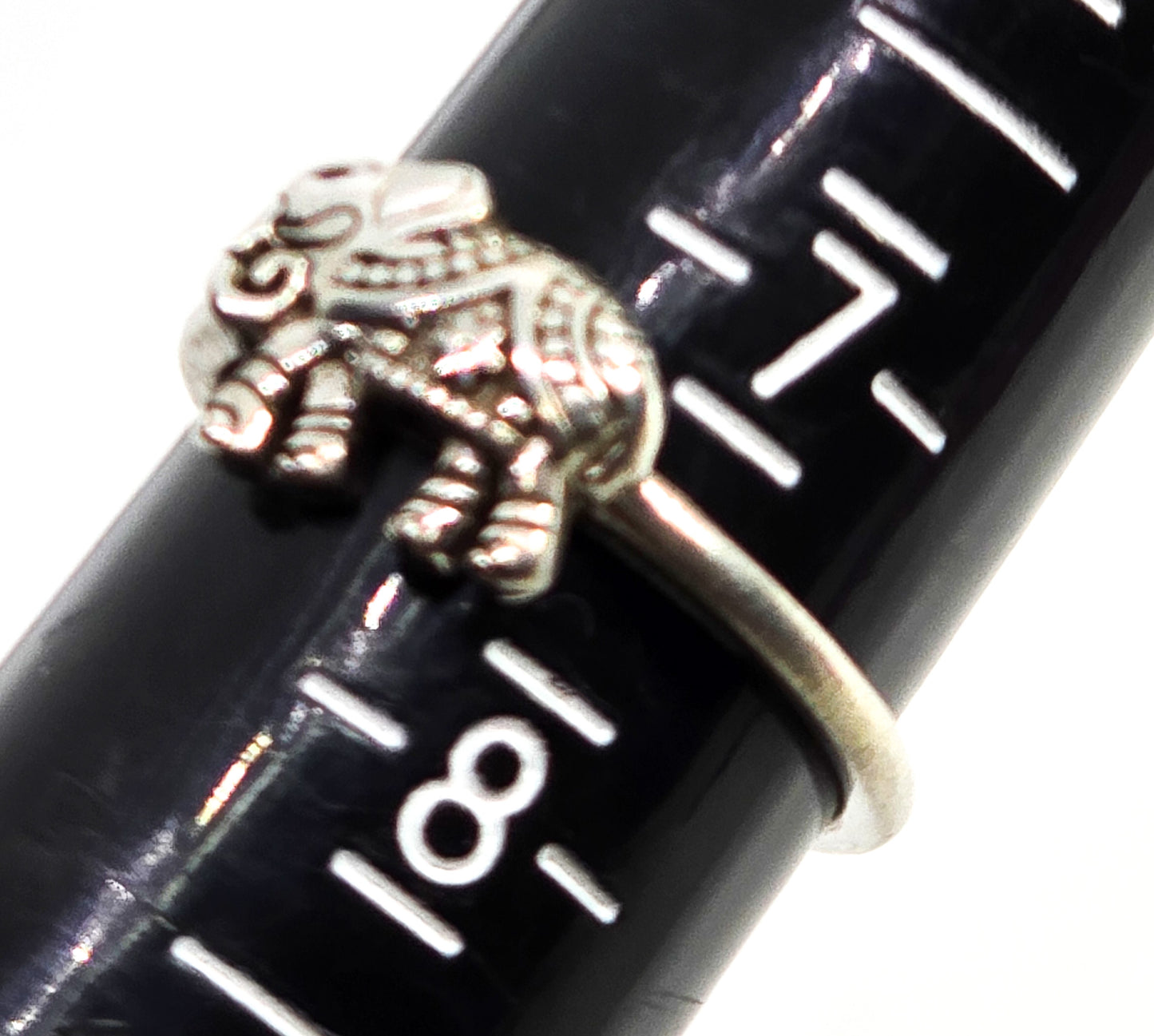 Elephant Detailed full body Bali Balinese style sterling silver ring size 7.5