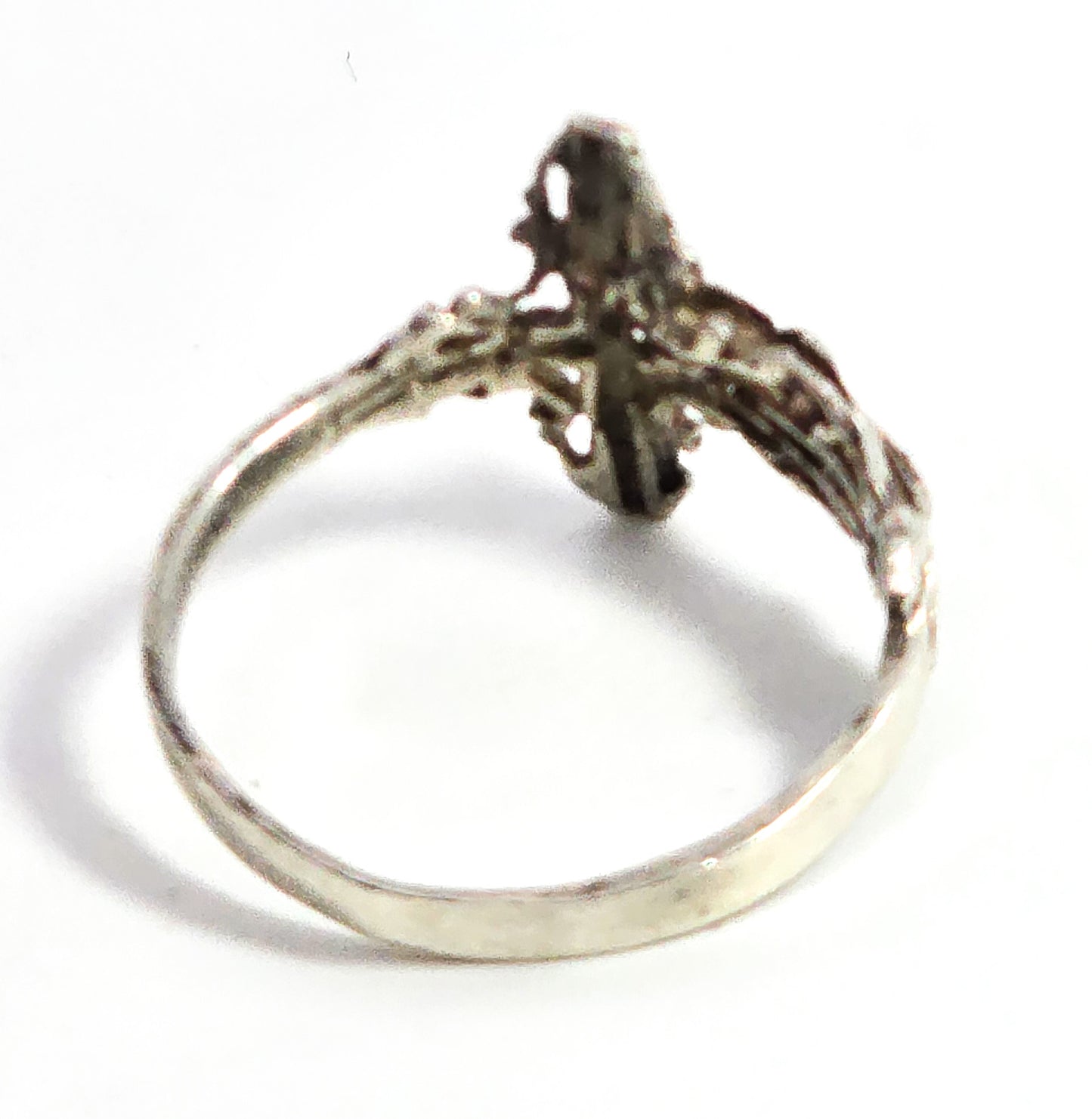 Crucifix Cross Catholic highly detailed sterling silver vintage ring size 7.5