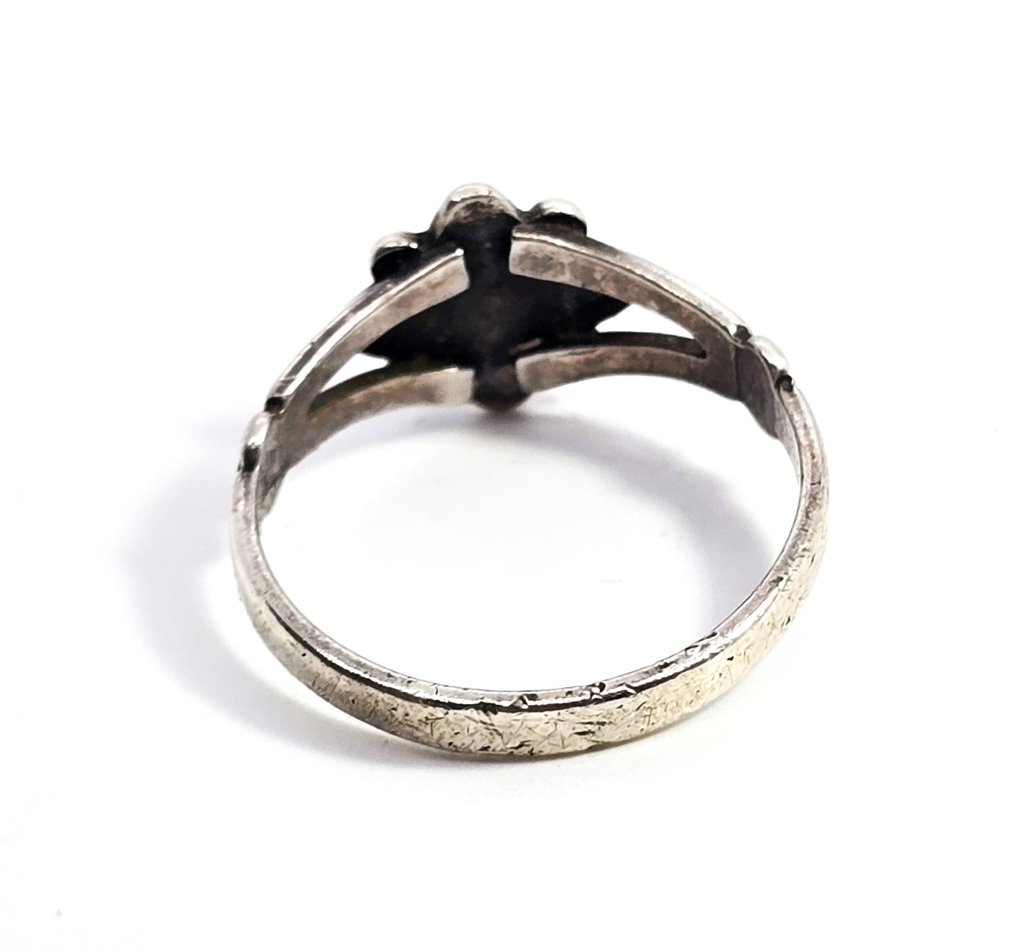 Bell Trading Post Turquoise split shank Southwestern vintage sterling silver ring size 7