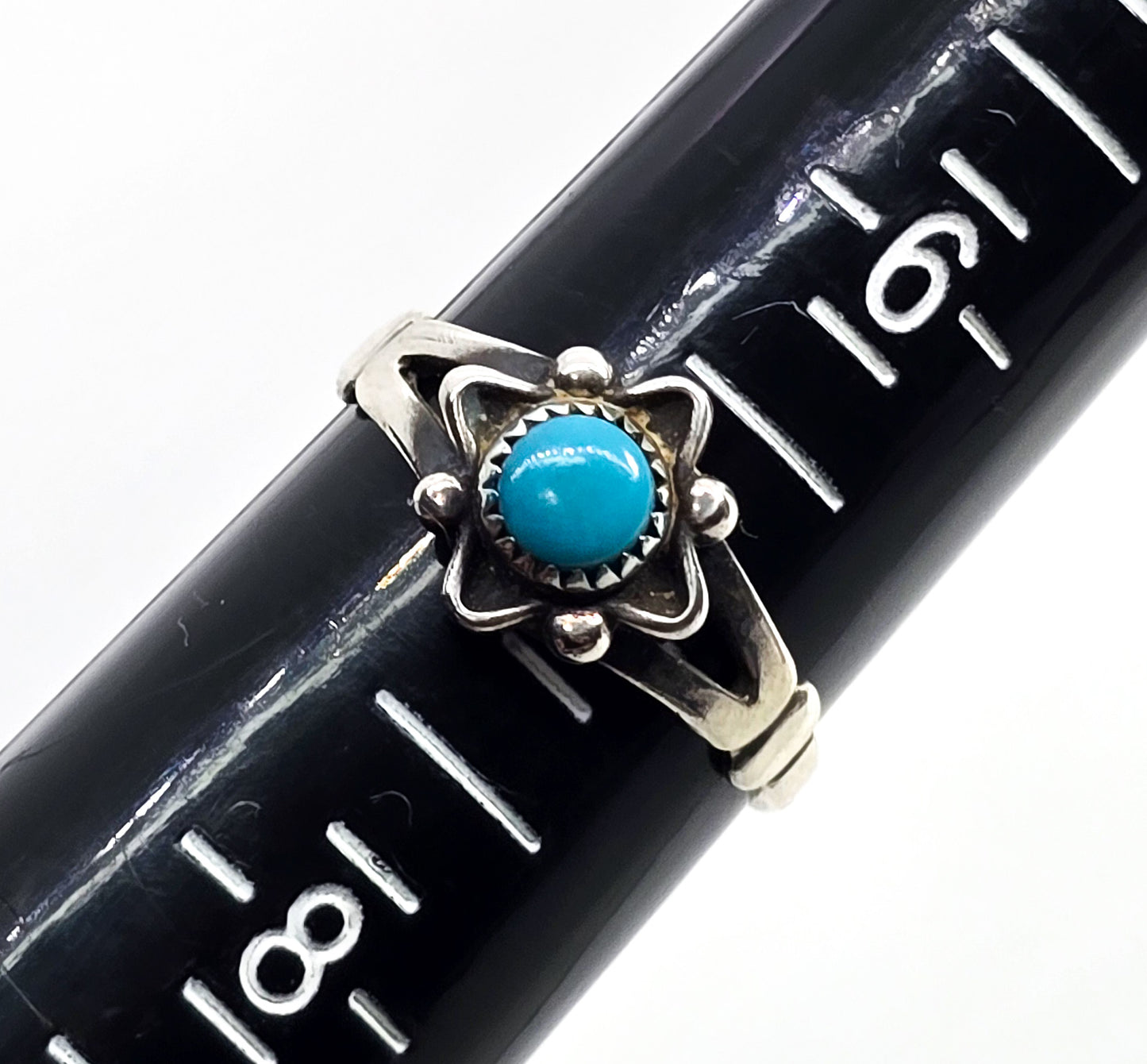 Bell Trading Post Turquoise split shank Southwestern vintage sterling silver ring size 7