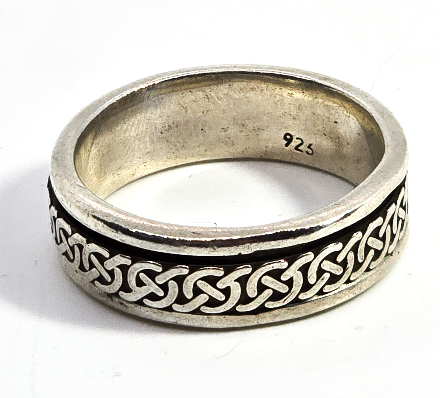 Celtic Trinity knot solid sterling silver fidget spinner ring band size 13
