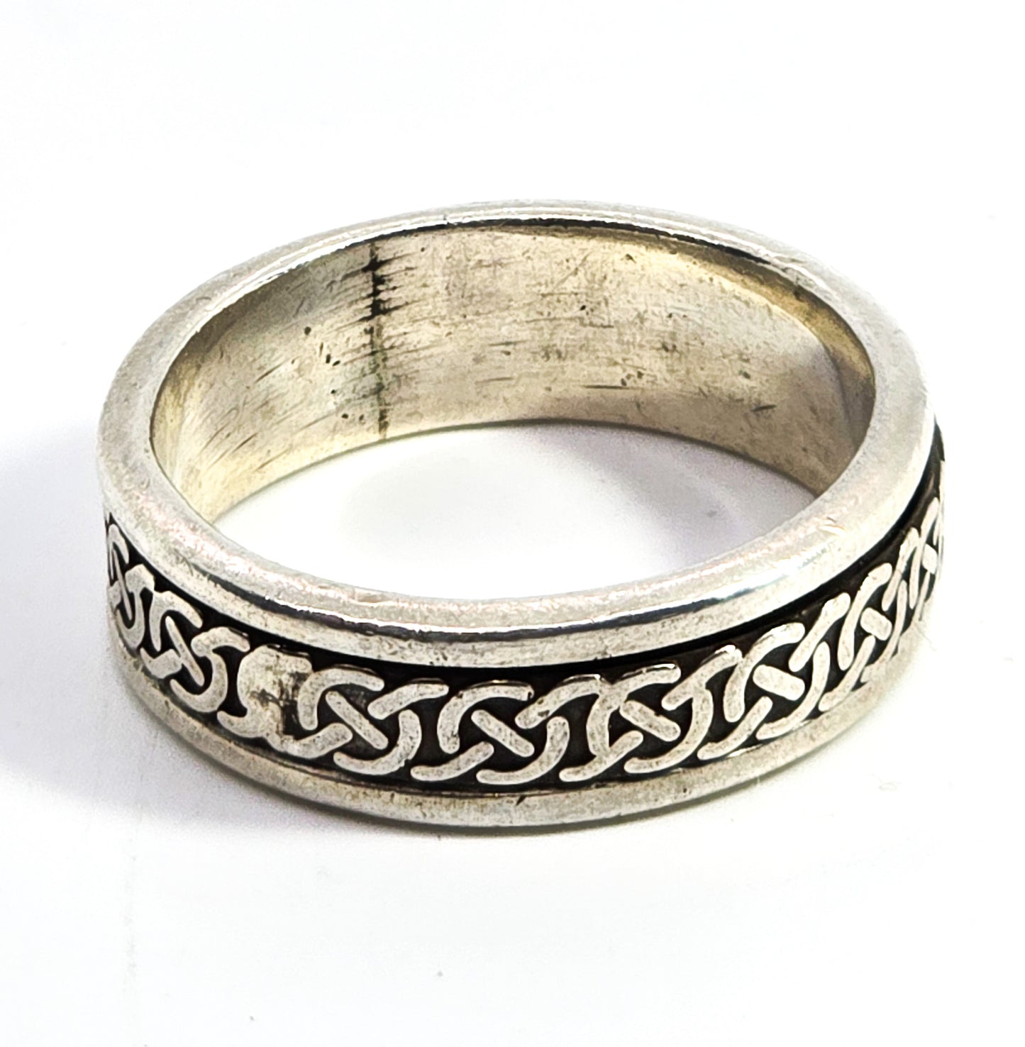 Celtic Trinity knot solid sterling silver fidget spinner ring band size 13