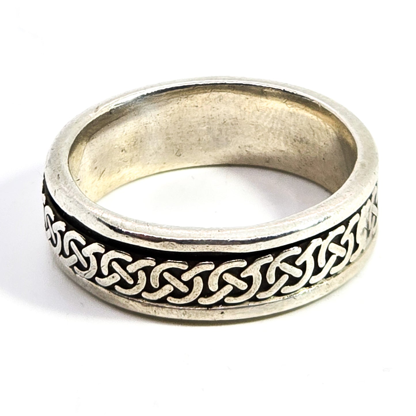 Celtic Trinity knot solid sterling silver fidget spinner ring band size 13
