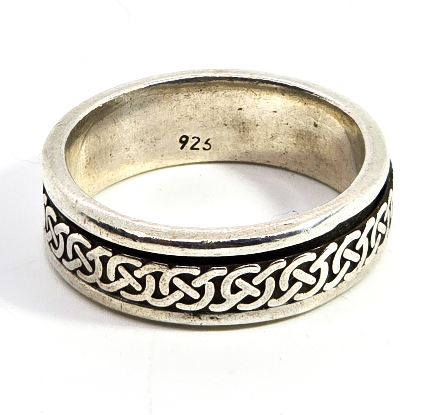 Celtic Trinity knot solid sterling silver fidget spinner ring band size 13