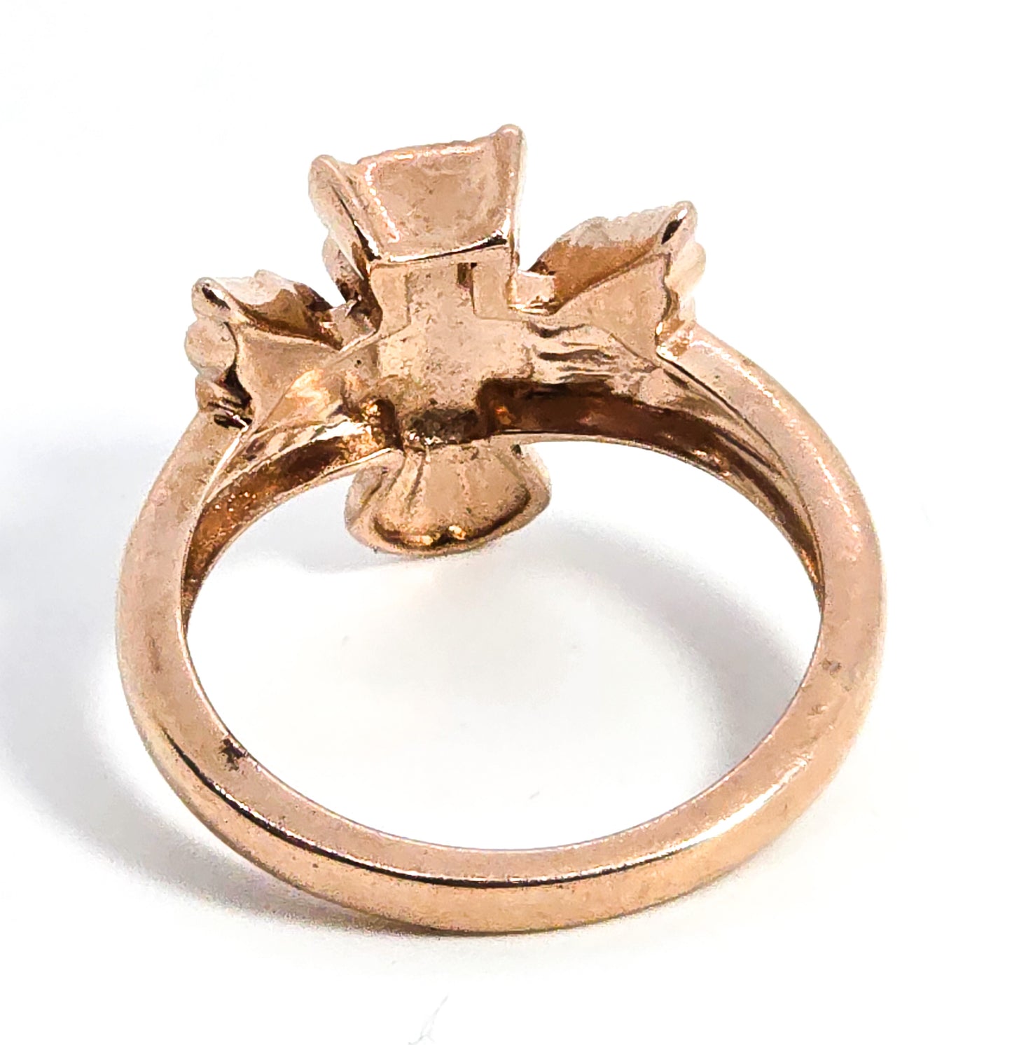 Owl Rose Gold Plated flying owl sterling silver thick ring band size 8.5