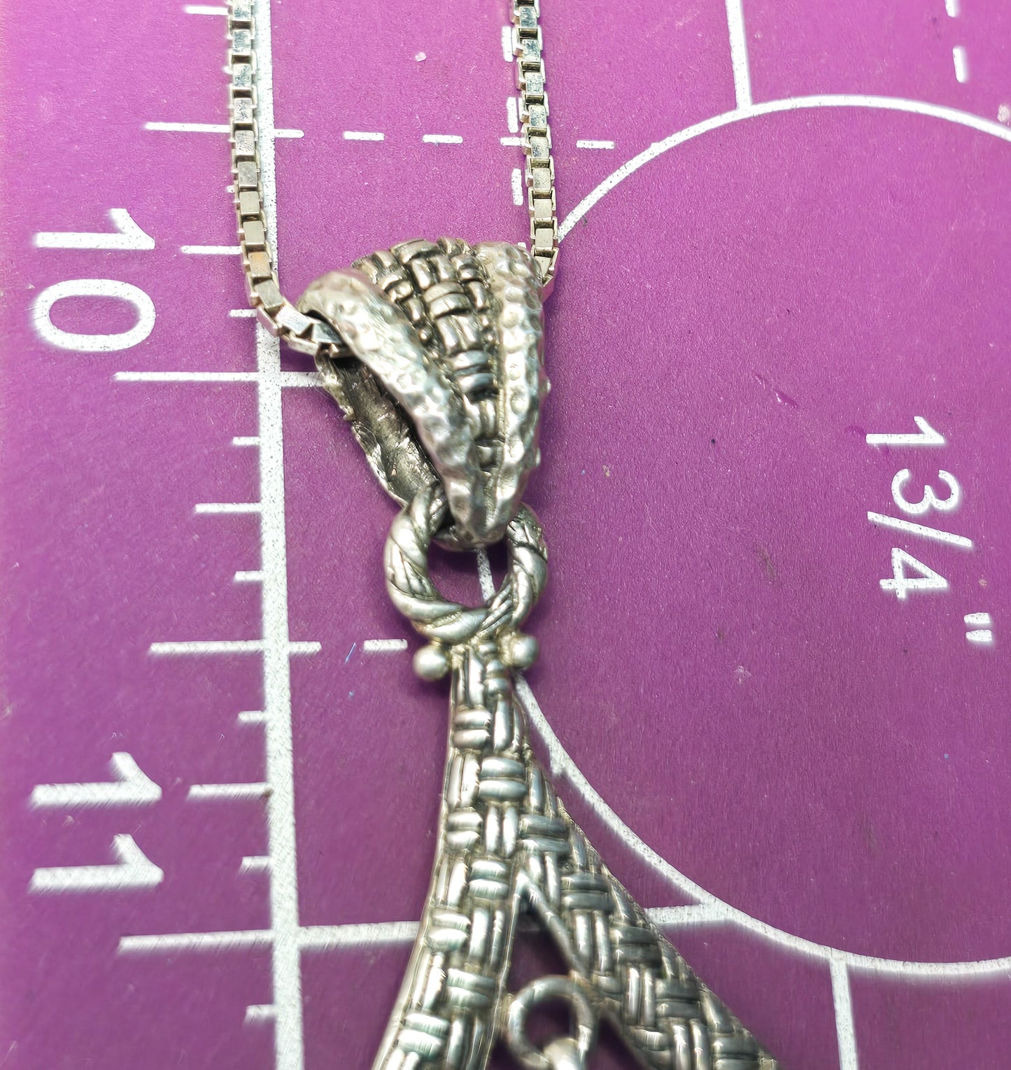Sarda Balinese tribal moonstone articulated sterling silver pendant necklace