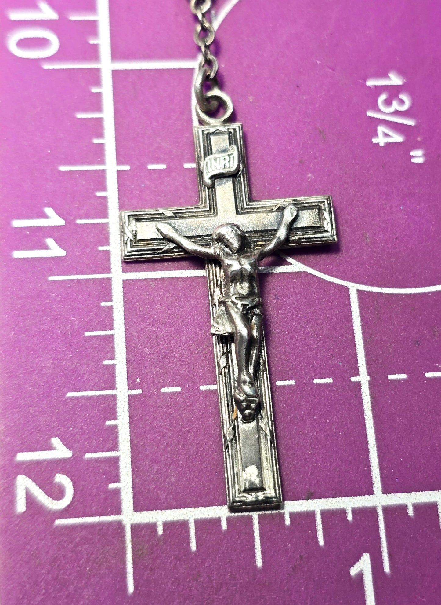 Catholic Rosary Sterling silver beaded Crucifix vintage rosary Mary J Royse