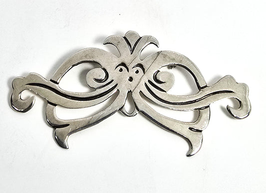 Mayan Hencho en Mexico sterling silver vintage mask brooch 925