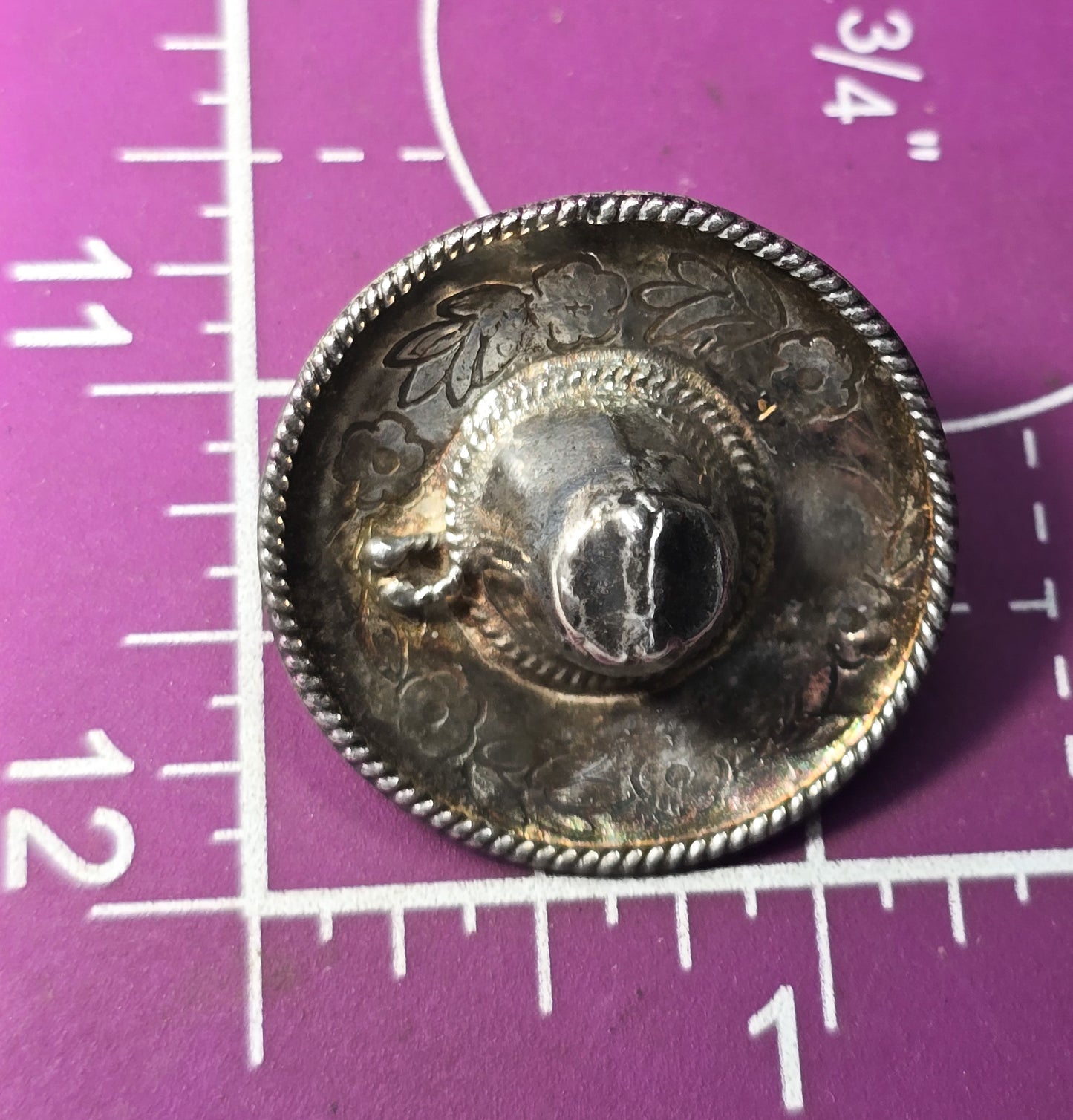 JCBR Sombrero Mexican hat Taxco Mexico vintage sterling silver brooch