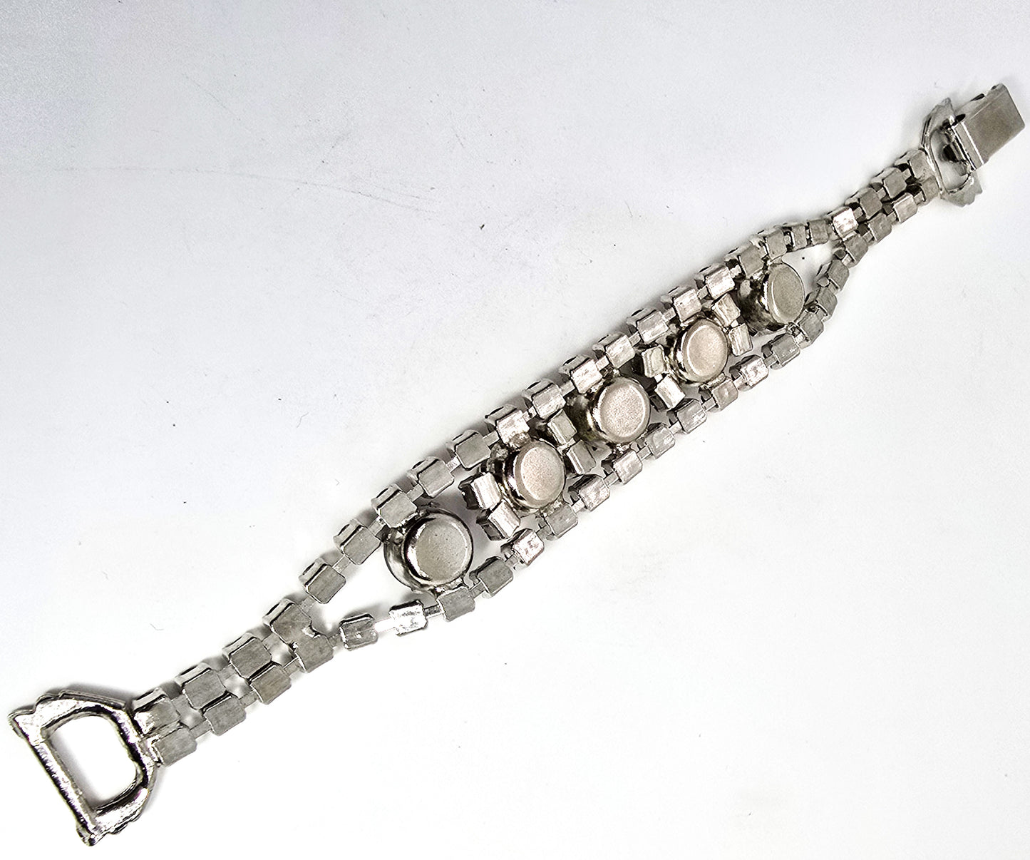 Purple and pink Givre Opalescent mid century rhinestone vintage tennis bracelet