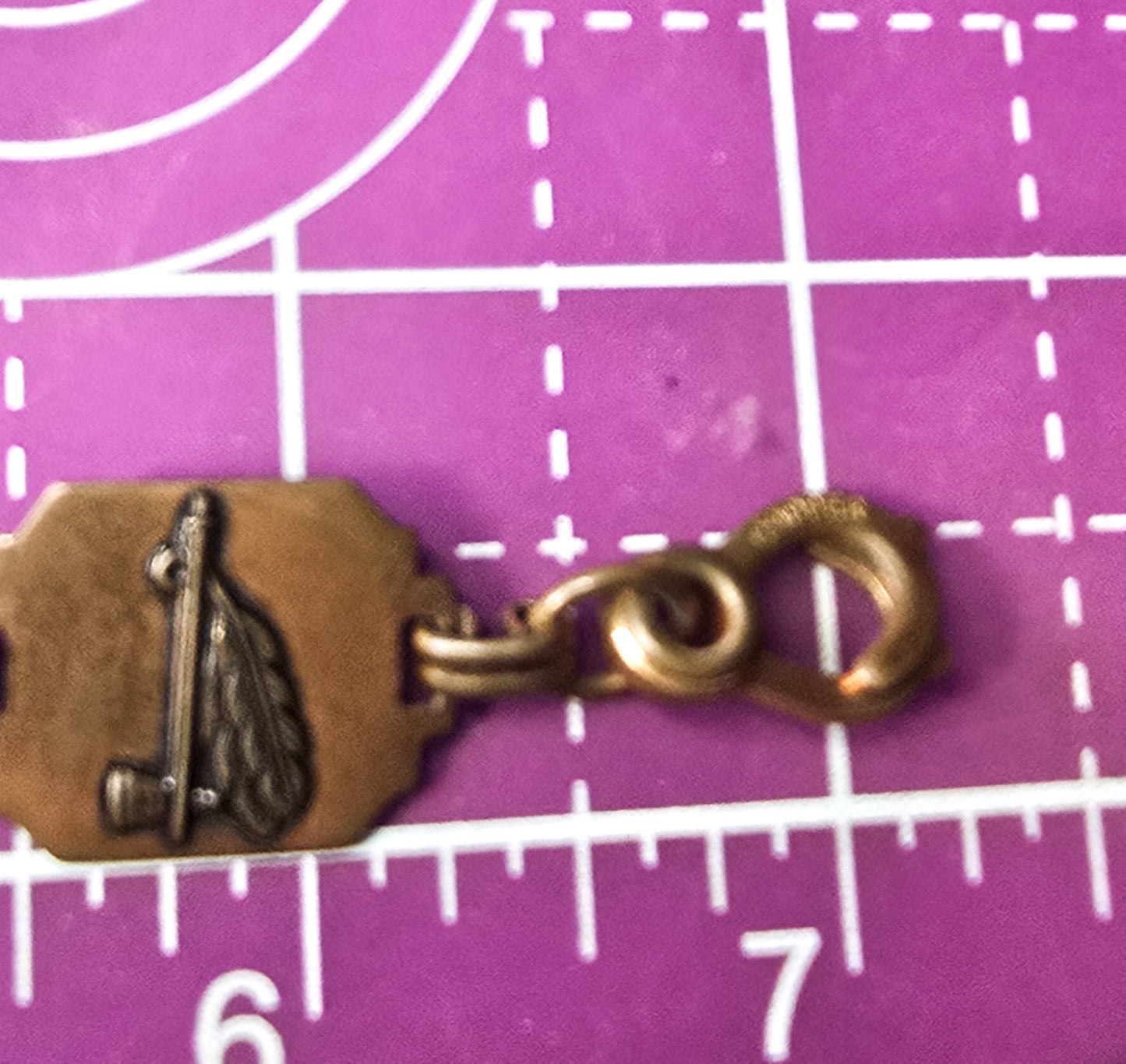Modernist copper vintage Southwestern Native bracelet sister clasp 7 inches