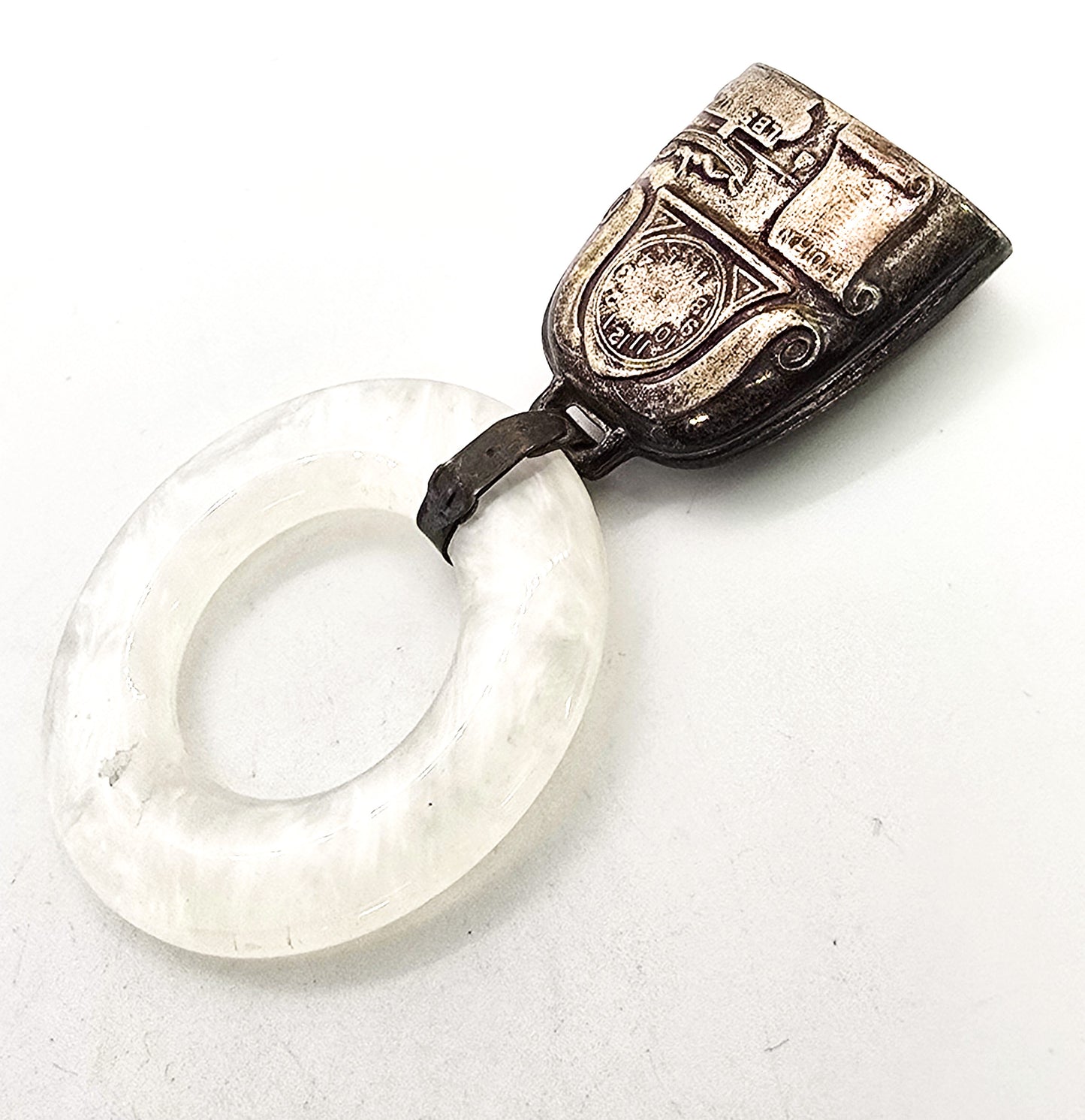 SLB Vintage Lucite Sterling Silver Cow bell birth announcement blank unused