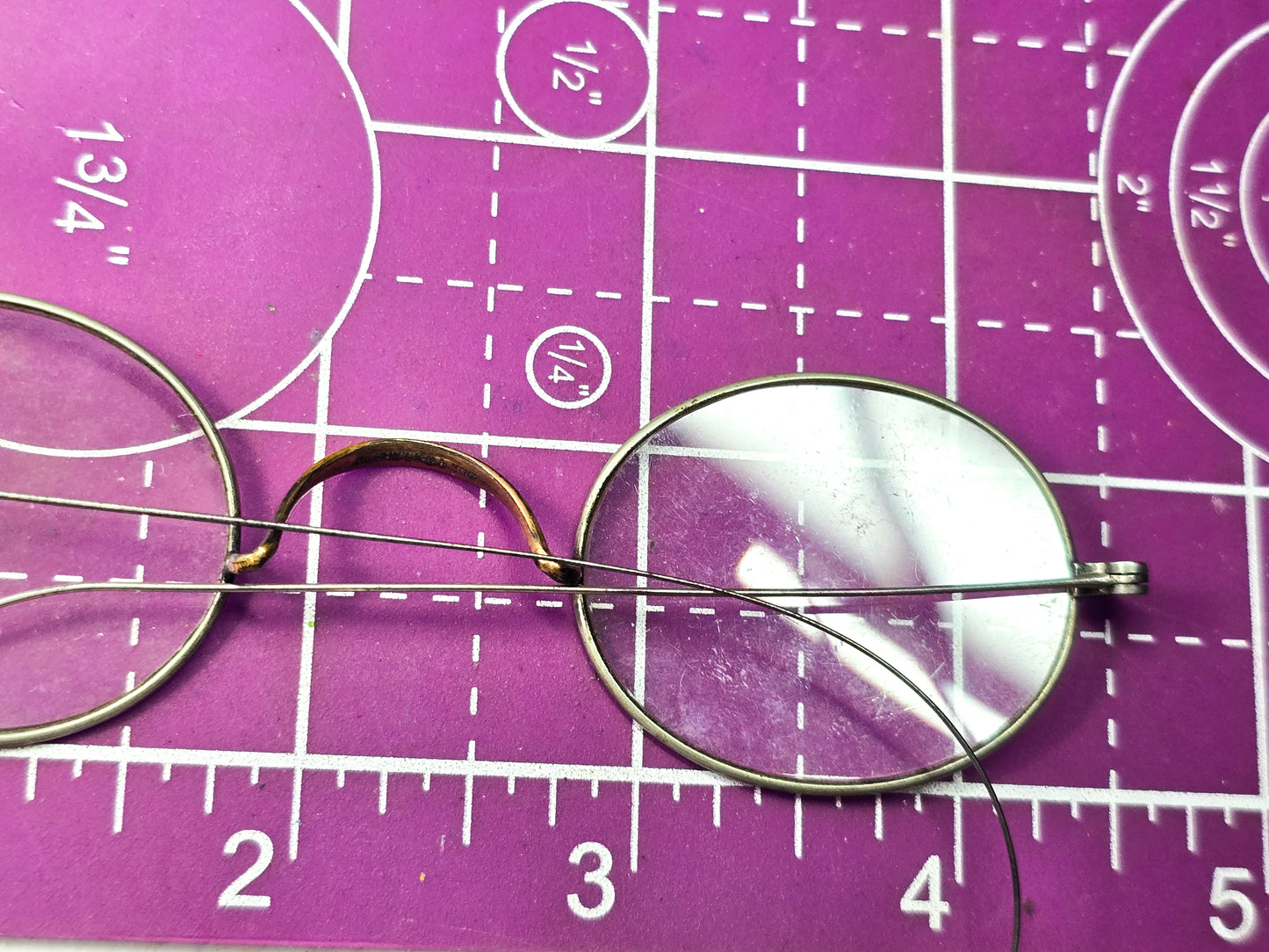 SOB & Co Victorian 1800's gold filled aluminum wire framed antique glasses spectacles