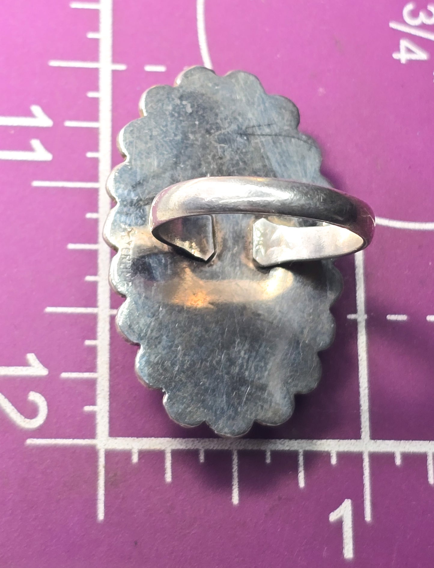 Mexican Dichroic glass Jelly Opal artisan Large solid sterling silver ring size 8