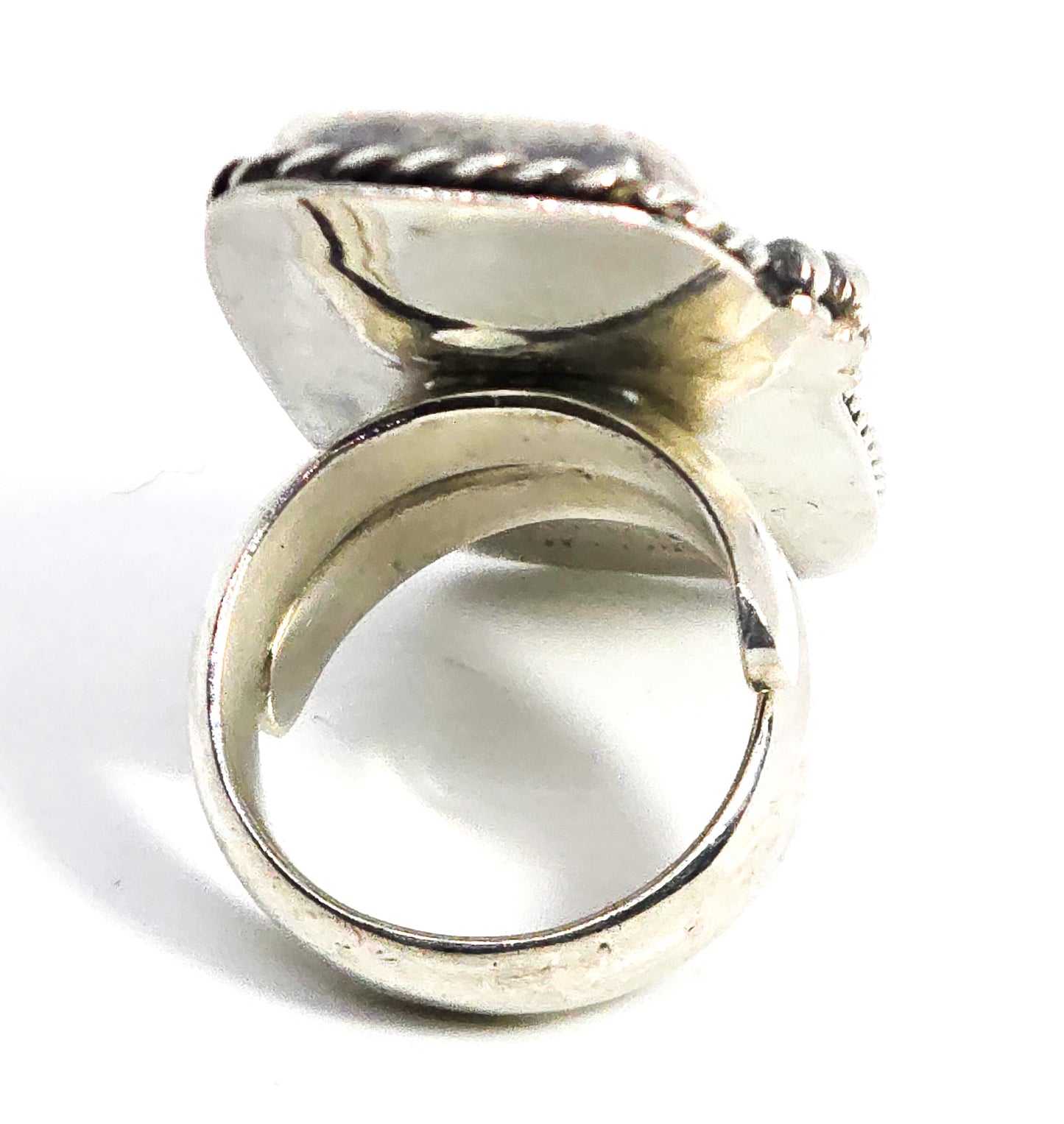 Ocean Jasper Large orbicular Solid sterling silver statement ring size 8