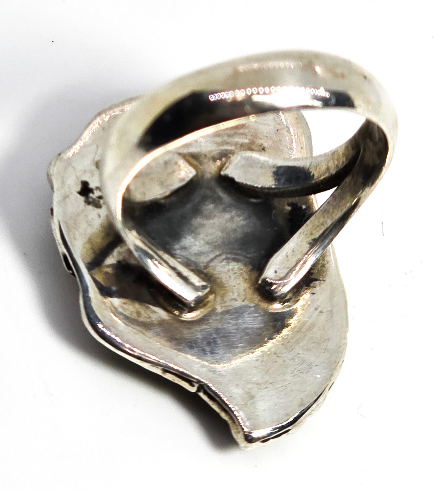 Navajo Black Onyx claw sterling silver Native American vintage ring size 8