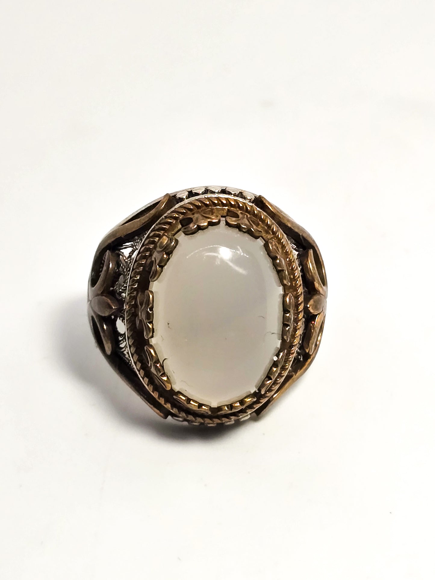 Quartz KGH quartz owl large Turkish Ottoman style sterling silver ring size 9.5
