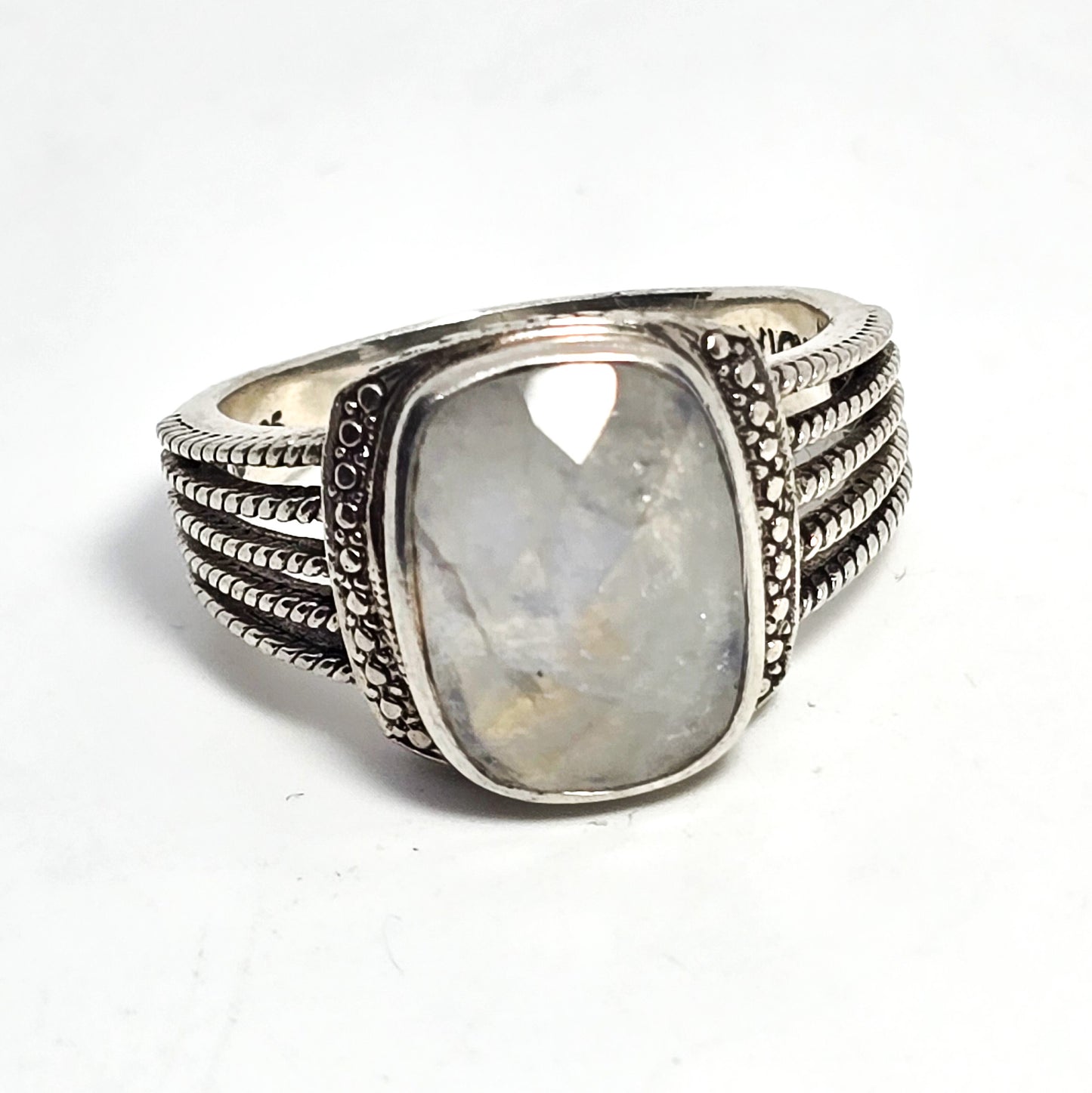 Nicky Butler NB moonstone faceted gemstone sterling silver ring size 11.5
