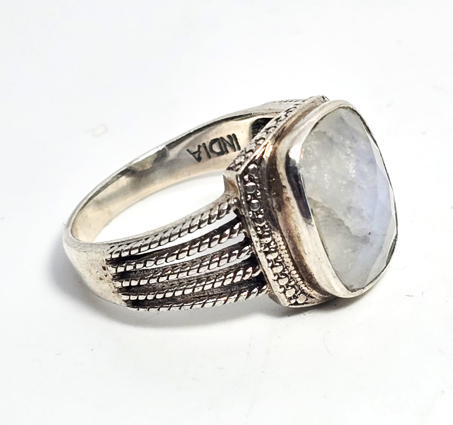 Nicky Butler NB moonstone faceted gemstone sterling silver ring size 11.5