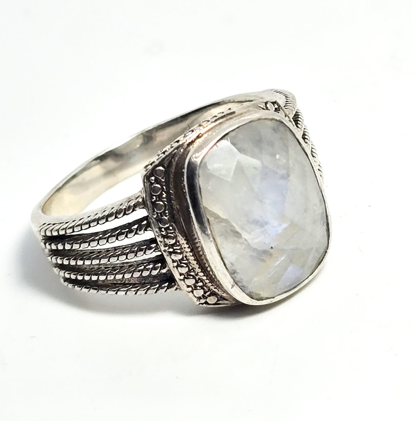 Nicky Butler NB moonstone faceted gemstone sterling silver ring size 11.5