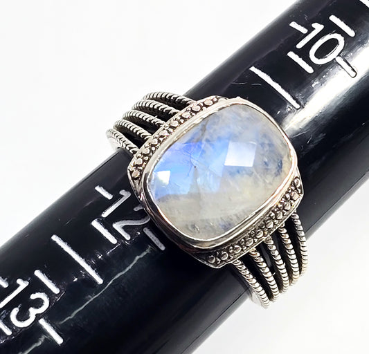 Nicky Butler NB moonstone faceted gemstone sterling silver ring size 11.5