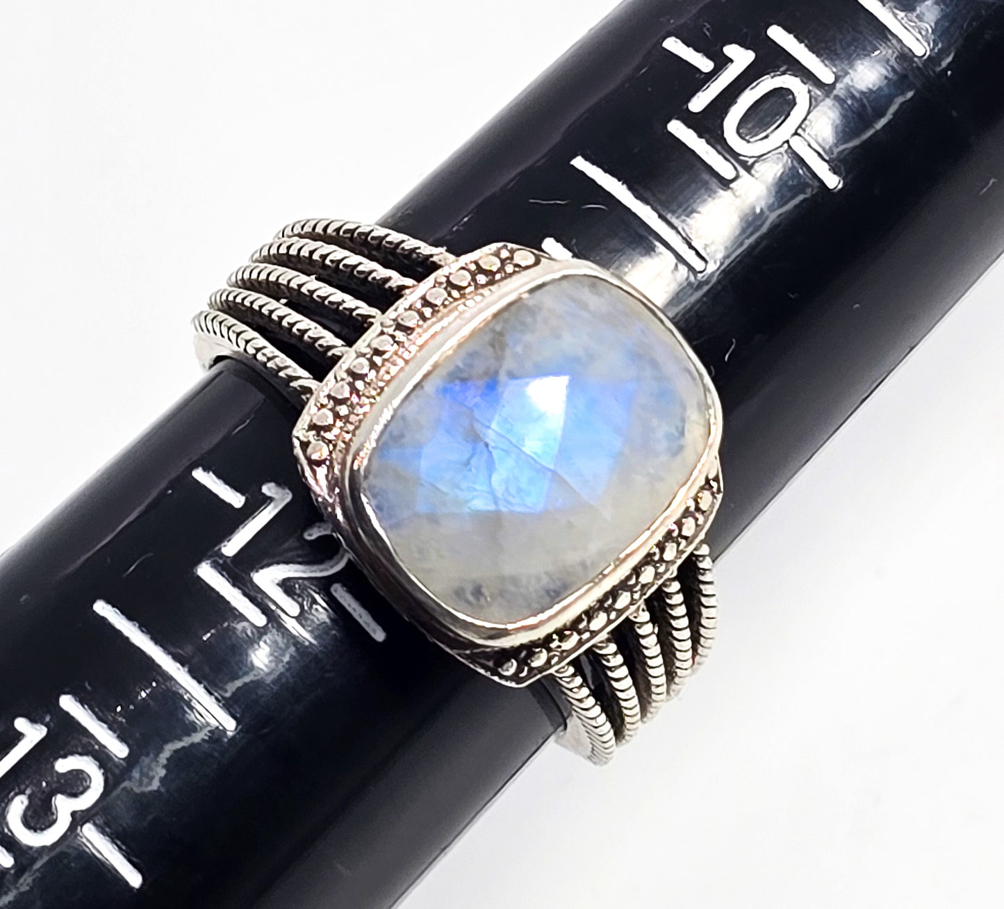 Nicky Butler NB moonstone faceted gemstone sterling silver ring size 11.5