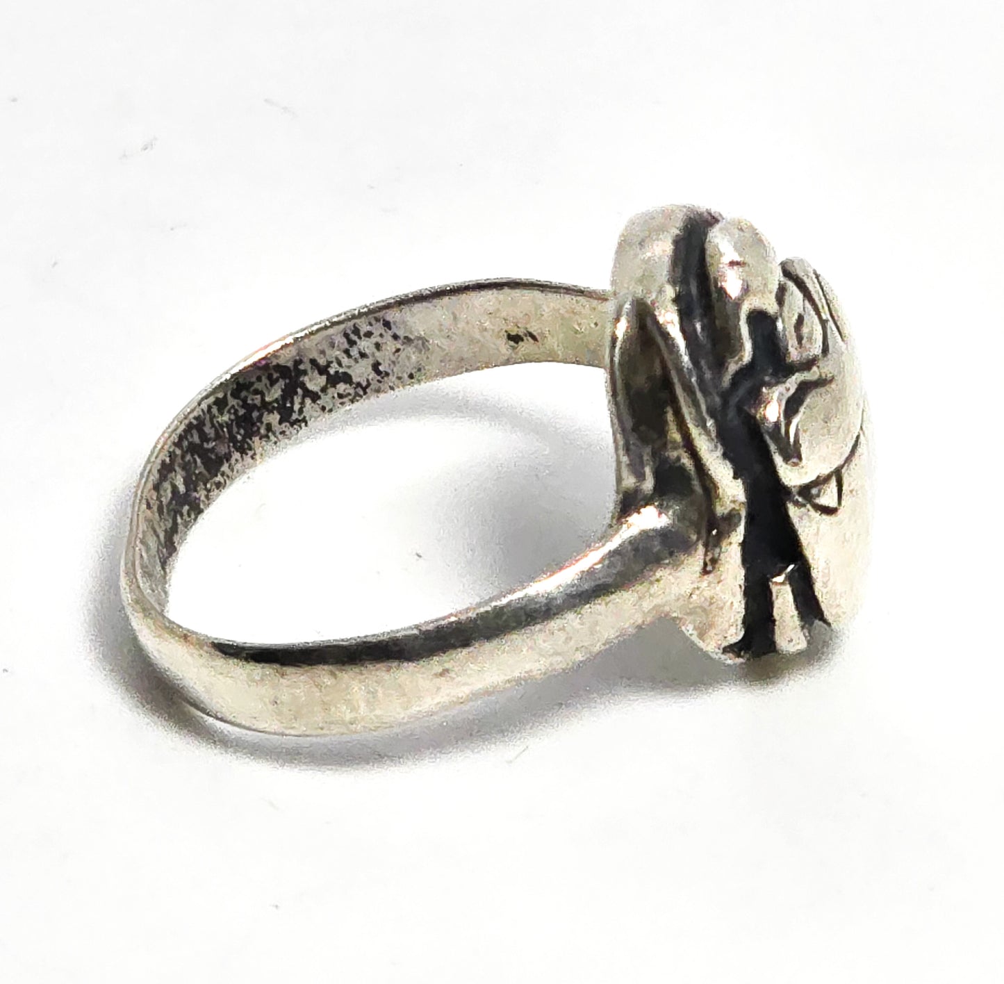 Egyptian Revival Scarab antique sterling silver Egyptian handcrafted ring size 8