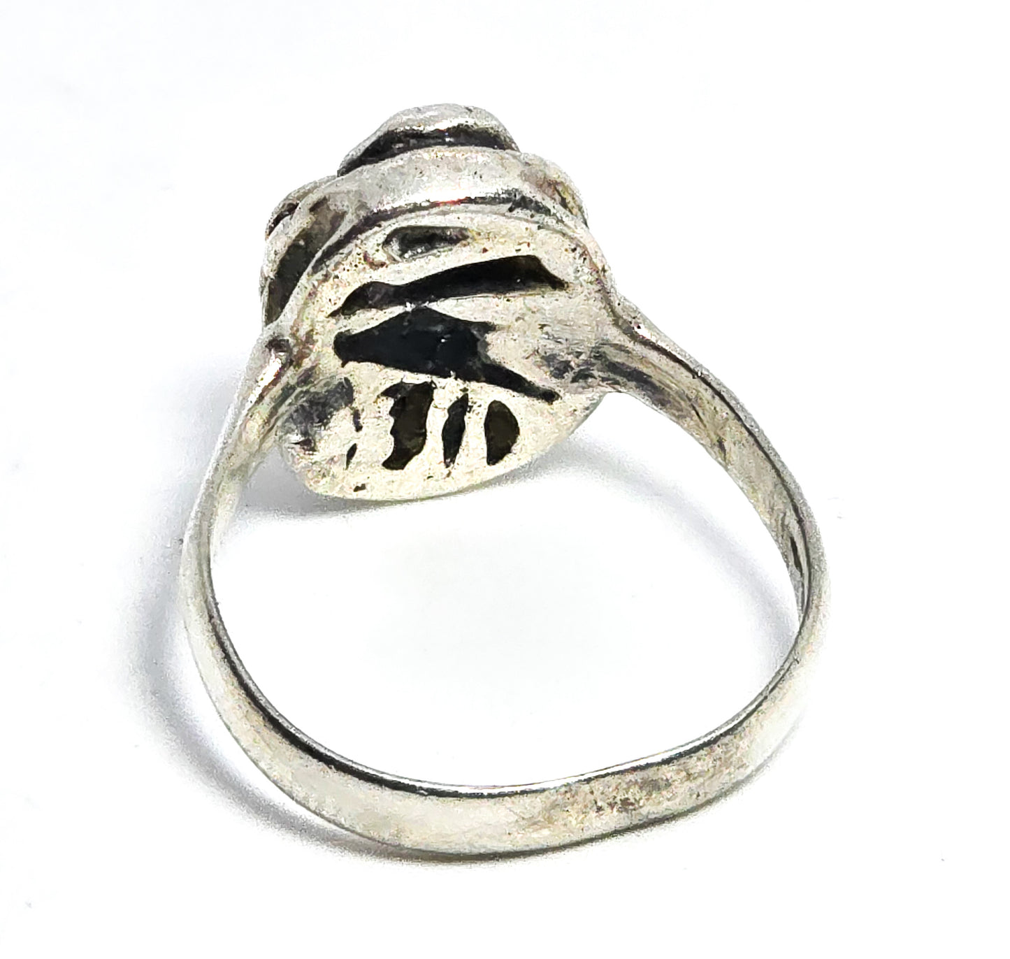 Egyptian Revival Scarab antique sterling silver Egyptian handcrafted ring size 8