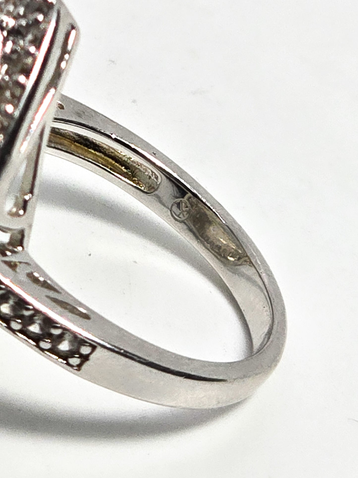 Carved moonstone flower large sterling silver rock quartz halo ring size 8.5
