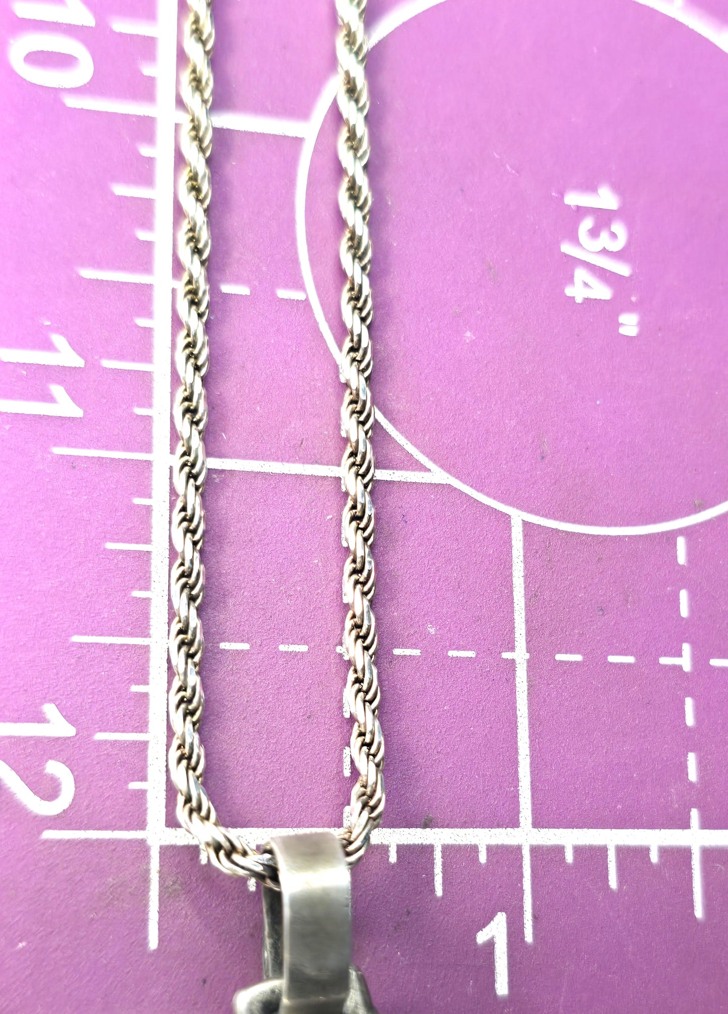 Webster Vintage Sterling Silver Cow bell birth announcement blank necklace