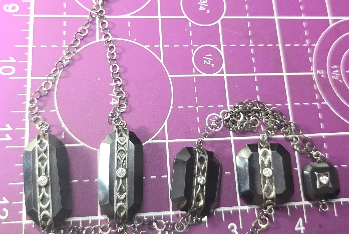 Silpada Sterling Silver Hematite station CZ Vision 40” Necklace N2924 Retired