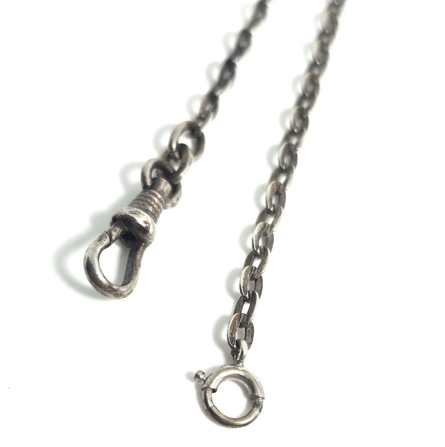 Victorian antique 800 sterling silver custom watch fob chain 28.5 inches